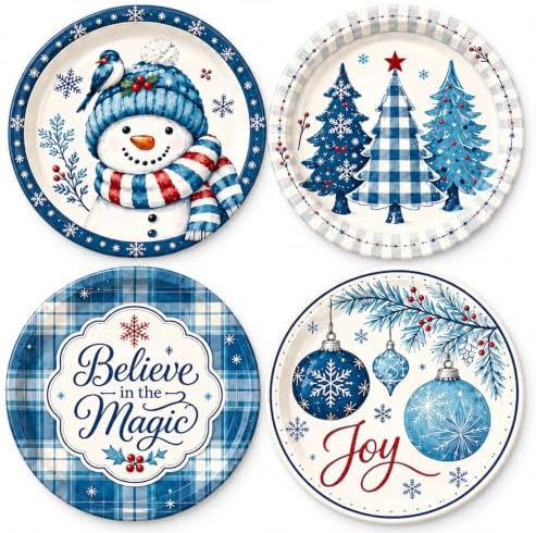 Christmas Paper Plates, 48PCS 7 Inch Holiday Party Plates for Gatherings by Unknown