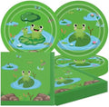 40Pcs Frog Party Decorations Disposable Green Birthday Paper Plate and Napkin for Summer Theme Party Supplies Frog Birthday Baby Shower Decoration by Unknown