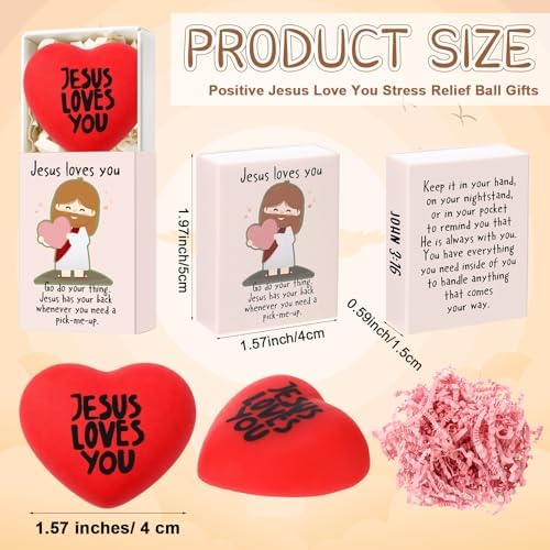 36 Sets Jesus Loves You Gifts Heart Toy with Boxes - Image 2