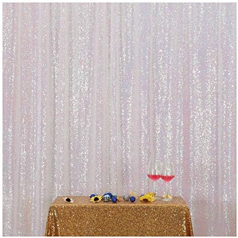 Poise3EHome 5FT x 7FT Iridescent Sequin Photography Backdrop Curtain for Party Decoration by Poise3EHome