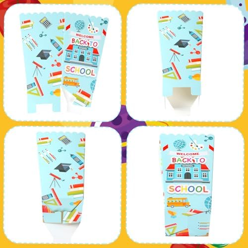 Gueevin 24 Pcs Back to School Popcorn Boxes Treat Boxes Candy Container - Image 6
