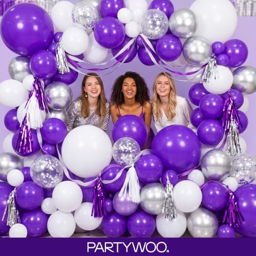 PartyWoo Dark Purple Balloons 140pcs Royal Purple Balloons Different Sizes - Image 6