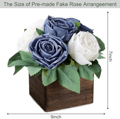 Dusty Blue & White Dining Table Centerpiece Set of 6, Pre-Made - Image 2