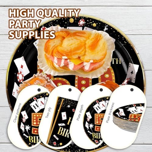 96Pcs Casino 50th Birthday Party Decorations, Serve 24 - Image 6