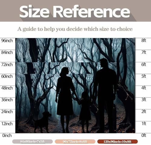 5 x 3 ft Halloween Forest Backdrop Haunted Mist Forest Witch Creepy Scene Dark Pathway Scary Trees Spooky Foggy Woods Background for Halloween Birthday Party Decorations Photo Booth Studio Props - Image 6