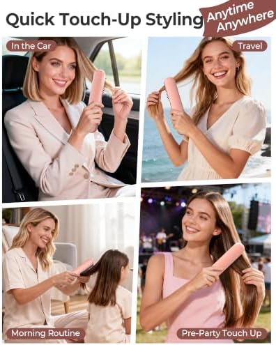 Cordless Hair Straightener Brush, Portable Travel Touch-Ups, S03 - Image 2