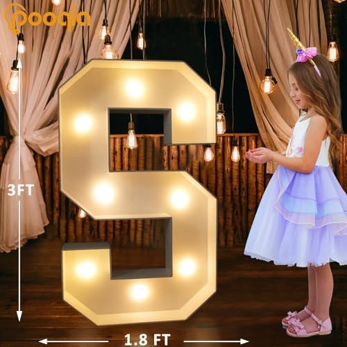Pooqla 3 FT Marquee Letters, Light Up Letter S, Cool White and Warm White - Image 5