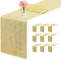 10 Packs 12 x 72 inches Sequin Table Runner, Gold Glitter Table Runner for Birthday Party Supplies Wedding Engagement Baby Shower Holiday Celebration Event Decorations by Yblut