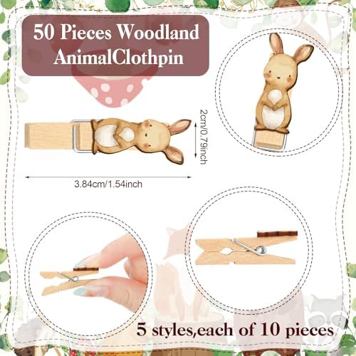Patelai 321 Pcs Baby Shower Games Supplies, Woodland Animal - Image 4