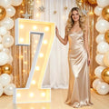 Pooqla 4FT Marquee Numbers, Large Light Up Numbers 7th Birthday Party Decor by Pooqla