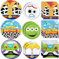90Pcs Cartoon Birthday Party Supplies Cartoon Plates Napkins Tableware for Toy Theme Birthday Decor for 30 Guests by Practice+Star
