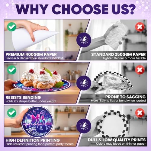 198 Pcs KPop Birthday Party Supplies for Girls – Music Theme Birthday Decorations for 24 Guests | Plates, Dessert Plates, Cups, Napkins, Knives, Forks, Spoons, Balloons, Banner & Tablecloth - Image 3