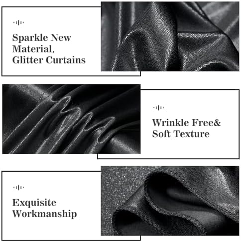 Outpain Thick 10 ft x 10 ft Black Sequin Backdrop Curtain for Parties, Wrinkle Free Glitter Photo Backdrop Drapes 2 Panels 5x10ft Black Back Drop Cloth for Wedding Christmas Photography Background - Image 5