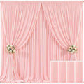 4 Panels Blush Pink Backdrop Curtain for Parties Baby Shower Wrinkle Free Pink Photo Curtains Backdrop Drapes Fabric Decoration for Wedding Birthday Party 20ft(W) x 10ft(H) by Tao-GePartyDecorations
