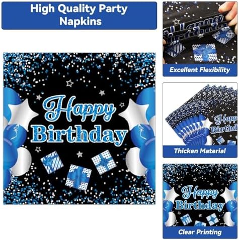 100 Pcs 13th Birthday Decorations for Boys Official Teen 13th Supplies Plates Napkins Forks Set Disposable Blue 13th Birthday Tableware Paper Plates Dinnerware for Kids Teenager Favors Serve 25 - Image 4