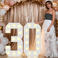 Pooqla 2.4FT Light Up Numbers for 30th Birthday Decorations for Her Him, Marquee Numbers 2.4 Feet Tall Party Decor for Girl Boy Gifts, Mosaic Big Sign for 30th Birthday Party Backdrop, Large Number 30 by Pooqla