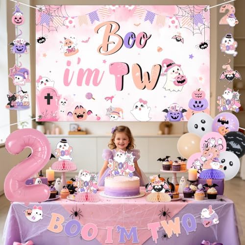 2nd Birthday Decorations for Girls Pink Purple - Image 2