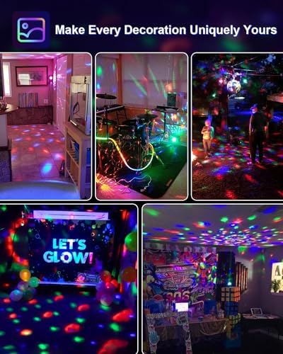 Luditek 3-Pack Sound Activated Party Lights with Remote Control Dj Lighting, Disco Ball Light, Strobe Light Stage Lamp for Home Room Dance Prom Party Decorations Supplies - Image 6