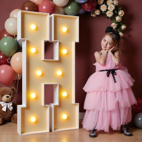 imprsv 4FT Marquee Letters, Large Light Up Letters H Sign for Party Decor by Letsmakeitimpressive