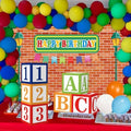 Zliisang153Pcs Red Street Party Balloons Garland Arch Kit 1pcs Birthday Backdrop 6pcs ABC and123 Alphabet Balloons Box Cartoon Kids Birthday Party Decorations by Zliisang