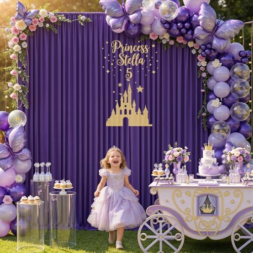 10x12 ft Deep Purple Backdrop Curtains for Weddings, Birthdays and Photos - Image 2