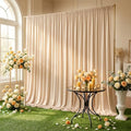 Champagne Backdrop Curtain - 10x10FT Back Drop Curtains for Parties Wrinkle-Free Soft Polyester Backdrop Wedding Decorations Photoground Backdrop Stain-Resistant for Back Drop Stand, 2 Panels by HAEFOOPartyDecorations