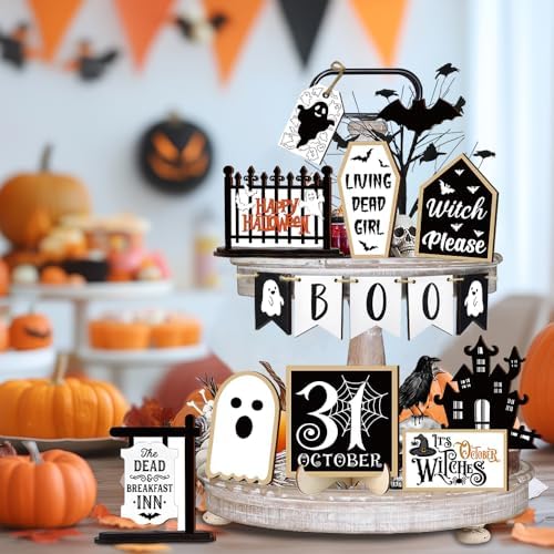 Quimoy 19 Pcs Halloween Tiered Tray Decor - Image 7