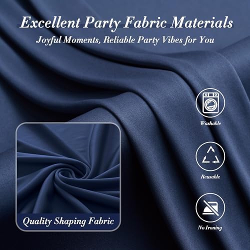 30 ft x 10 ft Wrinkle Free Navy Blue Backdrop Curtain for Parties,Polyester Photo Backdrop Drapes, Thick Background 6 Panels 5ft x 10ft for Baby Shower Wedding Birthday Party Backdrop Stand - Image 4