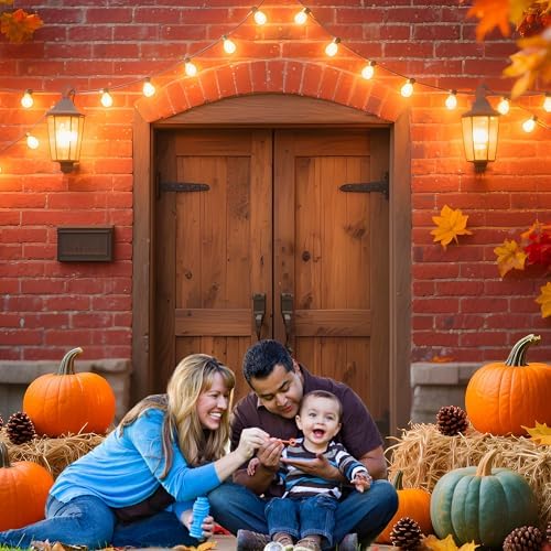 Fall Backdrop for Photography 118x79in Autumn Backdrop with 4 Grommets Fall Harvest Landsacape Pumpkin Maple Leaf Haystacks for Thanksgiving Baby Shower Birthday Party Photobooth Banner Props - Image 5