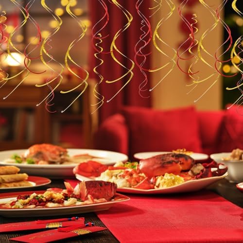 BEISHIDA 20Pcs Red Black Hanging Swirls Casino Birthday Graduation Decor - Image 6