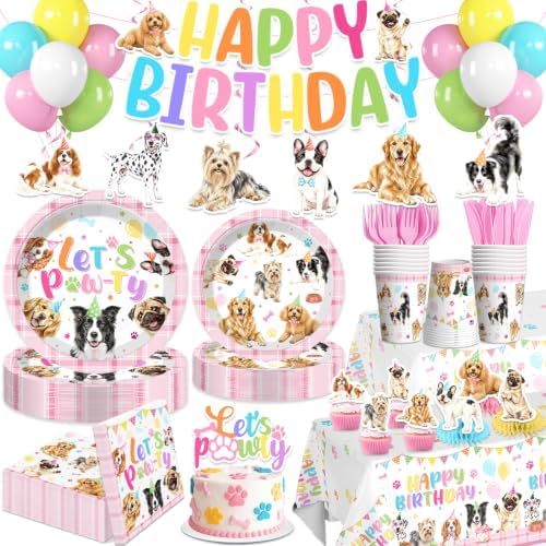Dog Party Decorations Tableware Set, 20 Serves by Yingoto