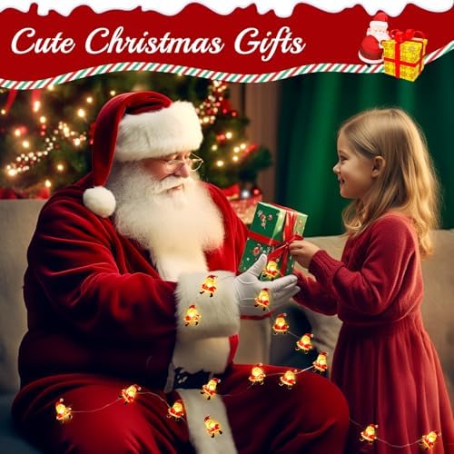 Coquimbo Christmas Decorations Indoor Lights, 10FT 30 LED Christmas Santa Claus Fairy String Lights Battery Operated for Xmas Tree Party Festive Holiday Cute Room Decor - Image 6