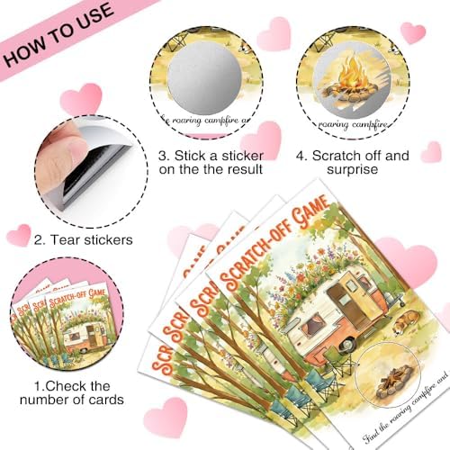 50 Psc Camping Theme Scratch off Game Cards for Camp Lovers Party - Image 3