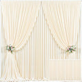 4 Panels Champagne Backdrop Curtain for Parties Wedding Baby Shower Wrinkle Free Photo Curtains Backdrop Drapes Fabric Decoration for Bridal Shower 20ft(W) x 10ft(H) by Tao-GePartyDecorations