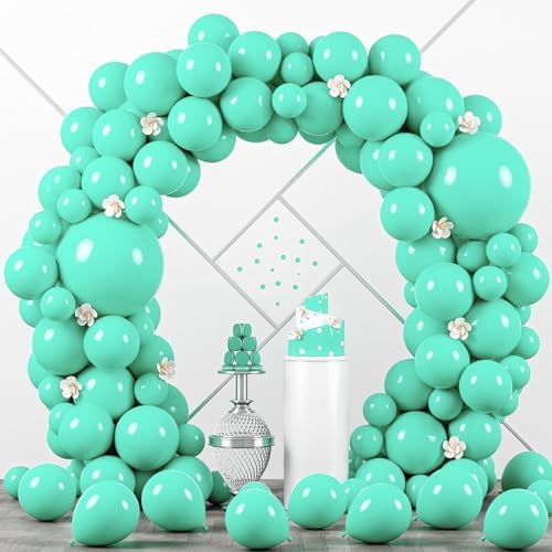 Voircoloria 90pcs Teal Balloons Garland Arch Kit, 18 12 10 5 Inch by Voircoloria