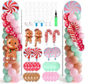 2 Sets Christmas Gingerbread Balloon Stand for Floor Adjustable Red Whilt Balloons Column Kit Set of 2 with Candy Crutch Balloons Tower Stand for Birthday Baby Shower Party Supplies by Unknown
