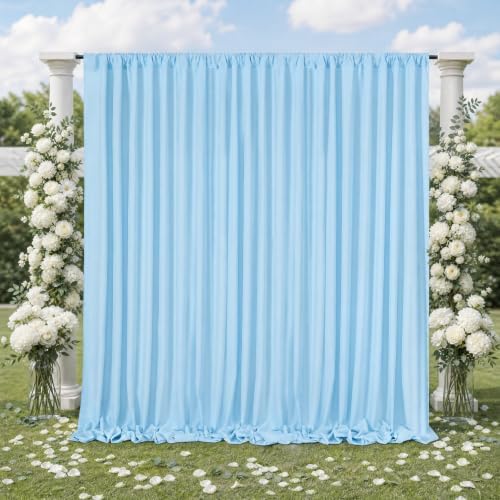 Baby Blue/Light Blue Backdrop Curtains 30ftx10ft Polyester Photo Drapes by SoarDream