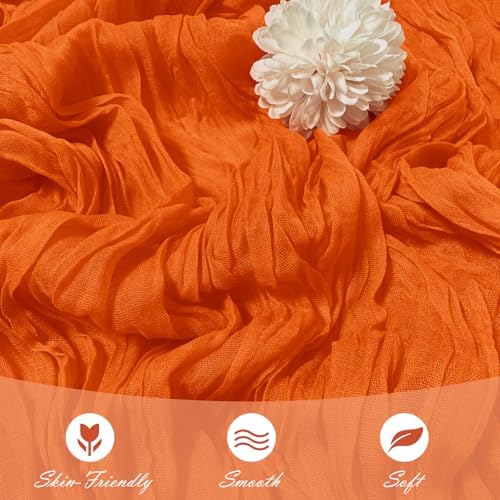 15 Pack Orange Cheesecloth Table Runner 17 x 108 inch Cheese Cloth Table Runners 9ft Orange Table Runner Rustic Romantic Sheer Gauze Runner for Wedding Party Baby Shower Table Decoration - Image 5