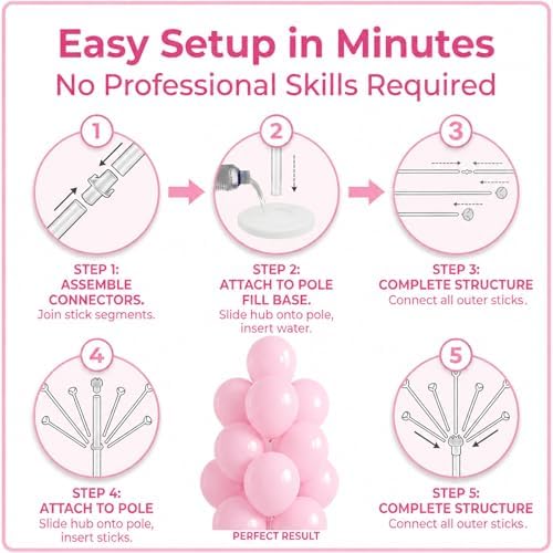 Pastel Balloon Column Kit with Base and Pole for DIY Decor - Image 3