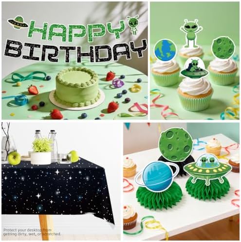 Xynic 205pcs Alien Birthday Decorations Complete Party Set, for 25 Guests - Image 6