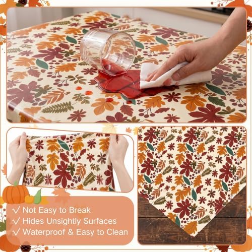 100FT x 54IN Thanksgiving Plastic Tablecloth Roll with Slide Cutter Box - Image 6