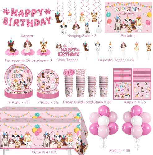 Cocomigo 230PCS Puppy Birthday Party Decorations Set Serves 25 - Image 2