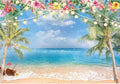 12x8ft Summer Hawaiian Beach Photography Backdrop by Haboke