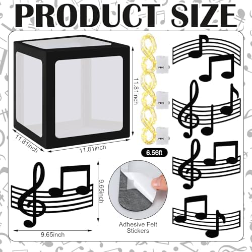 Novabright 6 Sets Music Party Decoration Large Boxes with Light Strings - Image 2