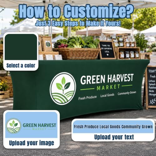 Custom Table Cloth with Business Logo Text 6FT - Image 3