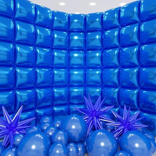 50pcs Navy Blue Foil Balloons Wall Backdrop with 80pcs Dark Blue Balloon Garland Arch Kit, Double Sided Balloon Tunnel for Anniversary New Year Birthday Graduation Ribbon Party Decorations by Unknown