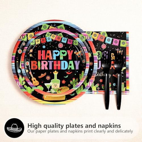 Grencian 96Pcs Taco and Tequila Birthday Party Decorations, Serves 24 - Image 3