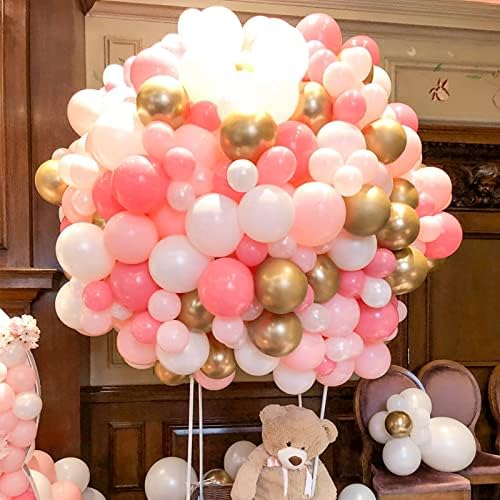 Voircoloria 105pcs Light Pink Pastel Pink Party Latex Balloons, 12inch - Image 6