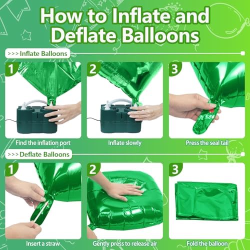 NISOCY 25PCS Green and Light Green Neon Square Foil Balloons Wall Backdrop - Image 3