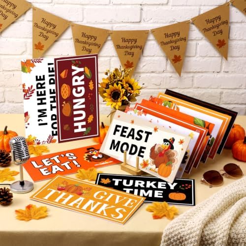 Beeveer 24 Designs Thanksgiving Photo Booth Props Sign, Friendsgiving Props - Image 3